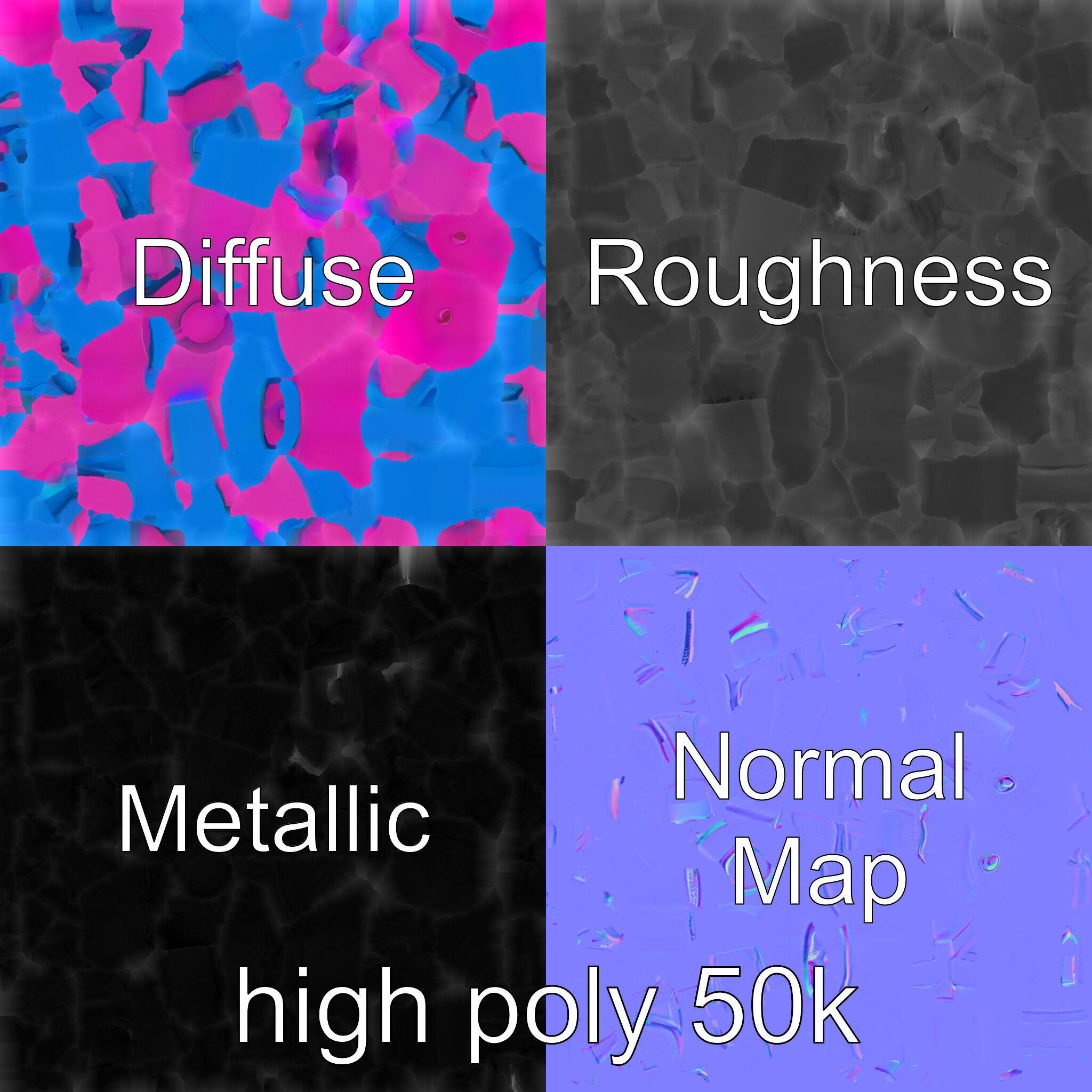 Cartoon Ice Axe Blue Fuchsia model pack Low-poly 3D model_2