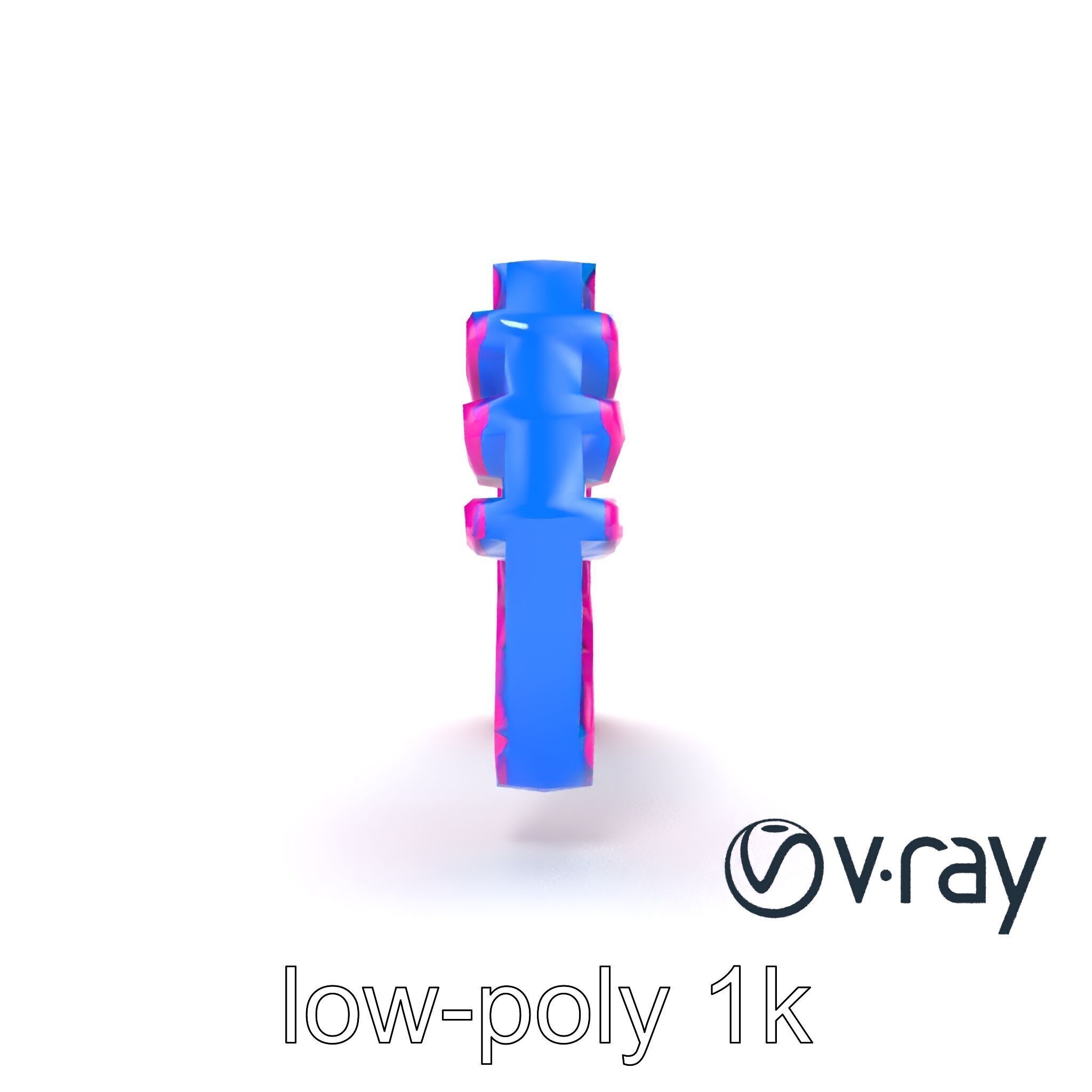 Cartoon Ice Axe Blue Fuchsia model pack Low-poly 3D model_12