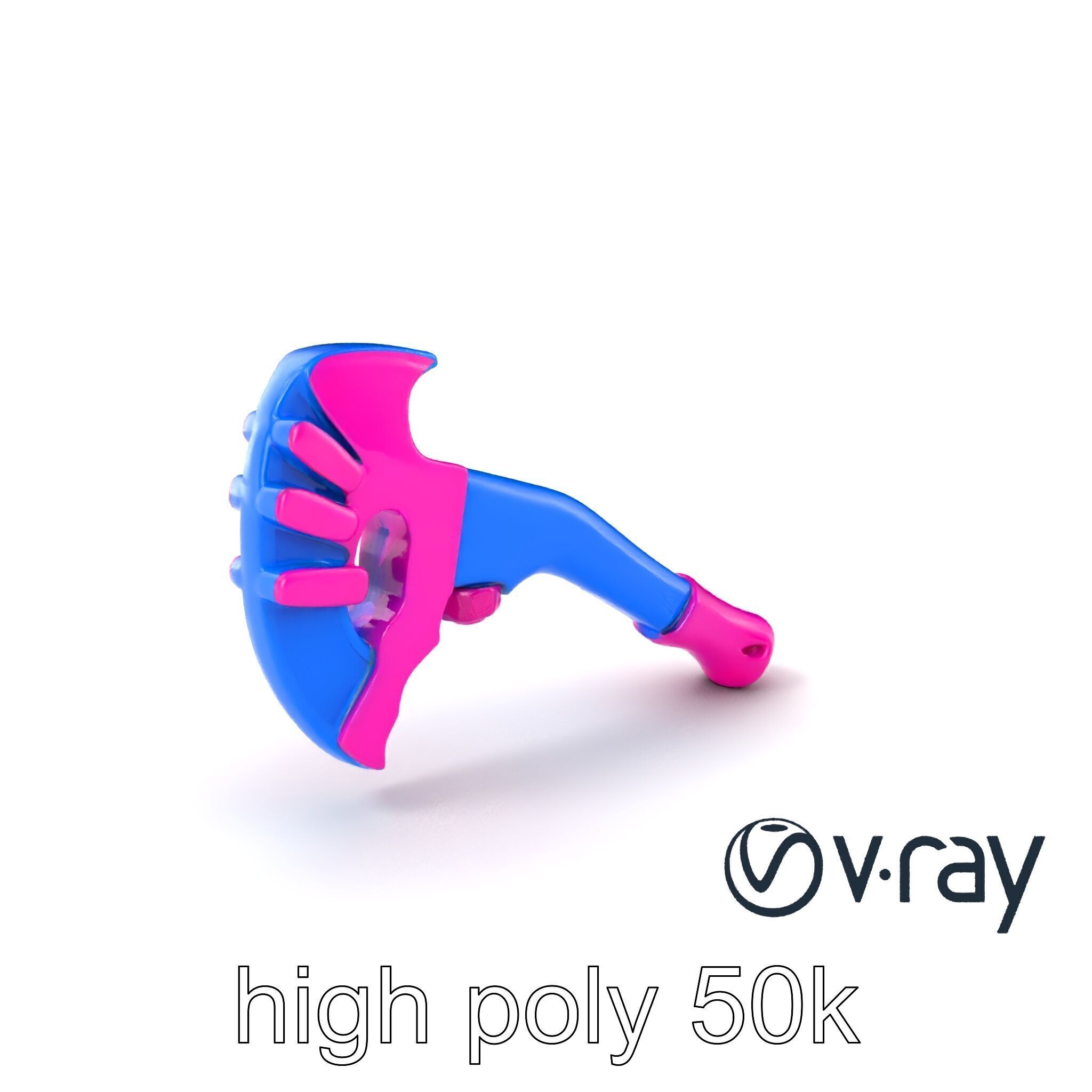 Cartoon Ice Axe Blue Fuchsia model pack Low-poly 3D model_7