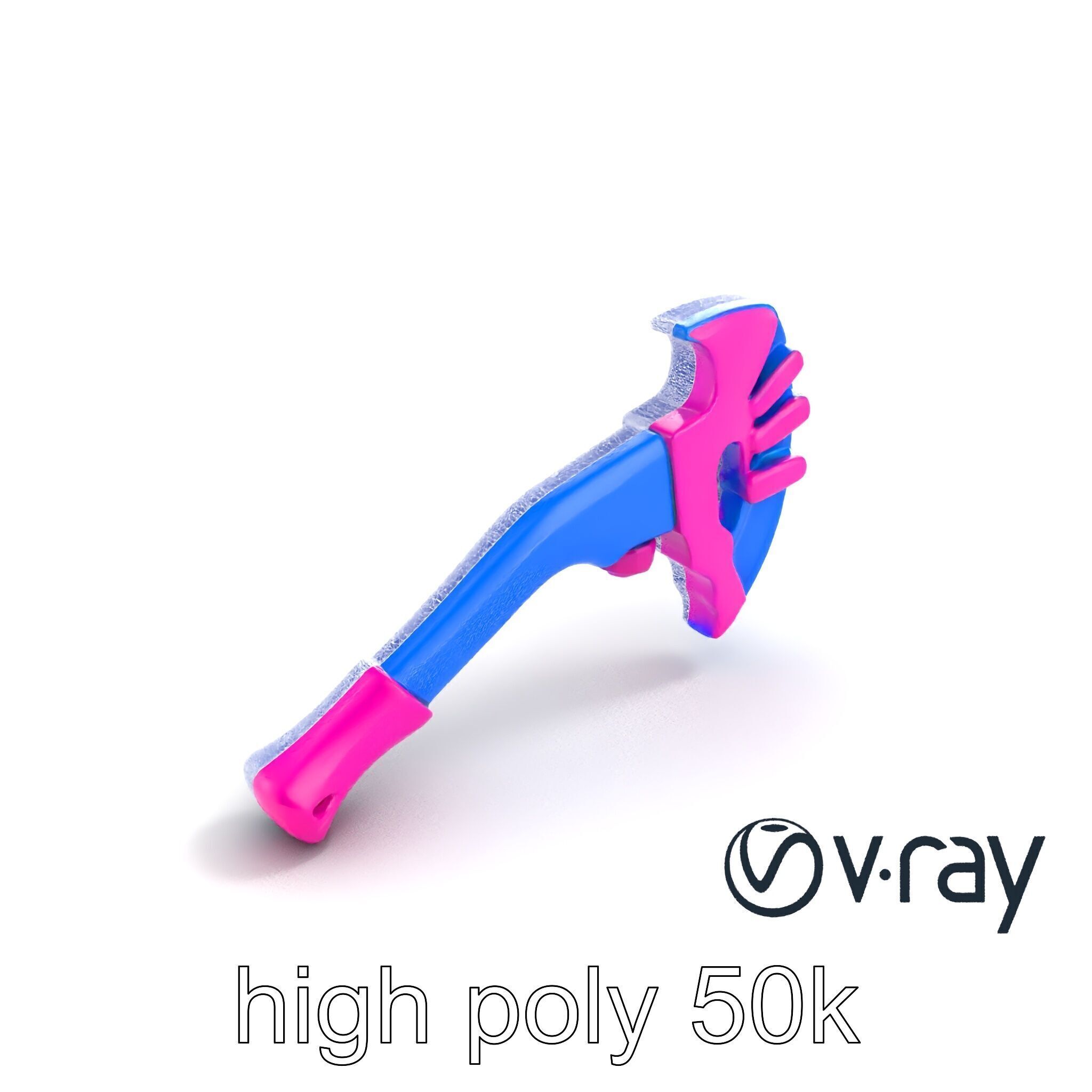 Cartoon Ice Axe Blue Fuchsia model pack Low-poly 3D model_31
