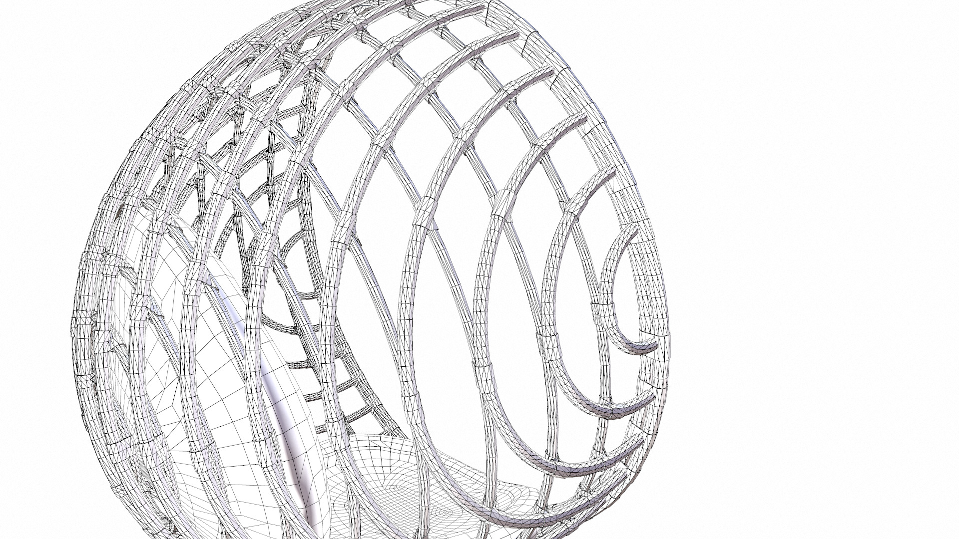 Hanging Chair Low-poly 3D model_11