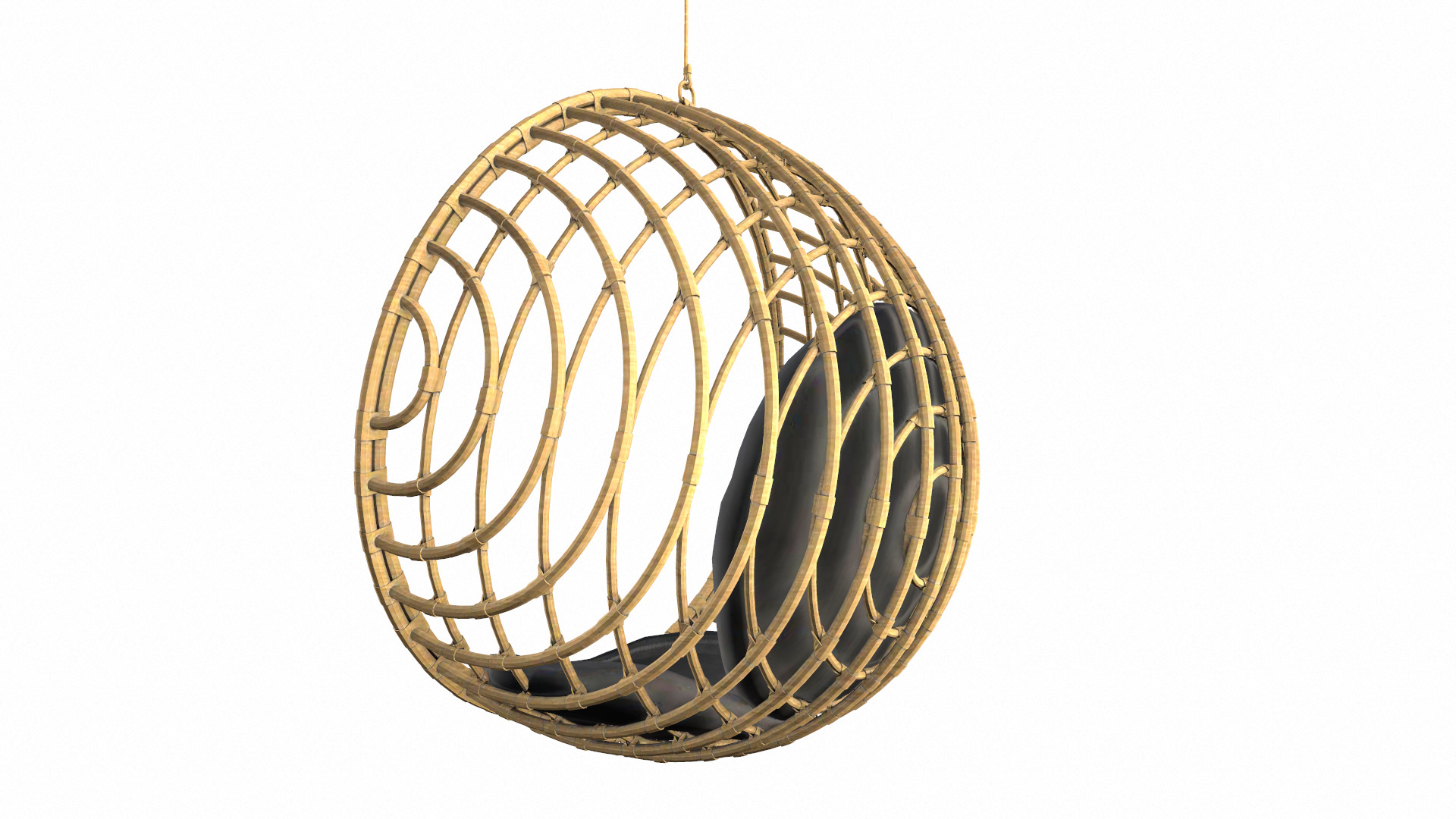 Hanging Chair Low-poly 3D model_5