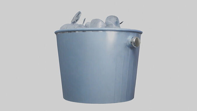 Ice Bucket model Low-poly 3D model 3