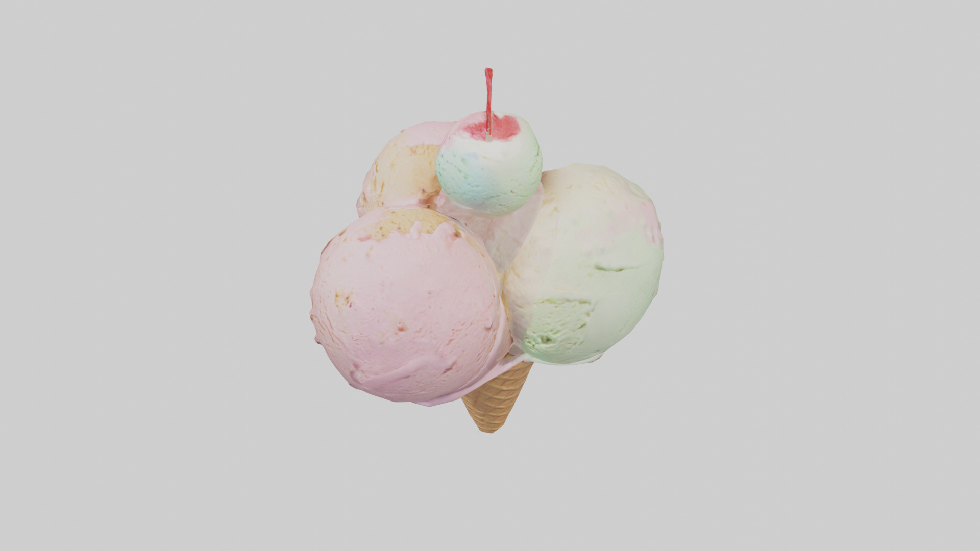 Ice Cream Cone model Low-poly 3D model_17