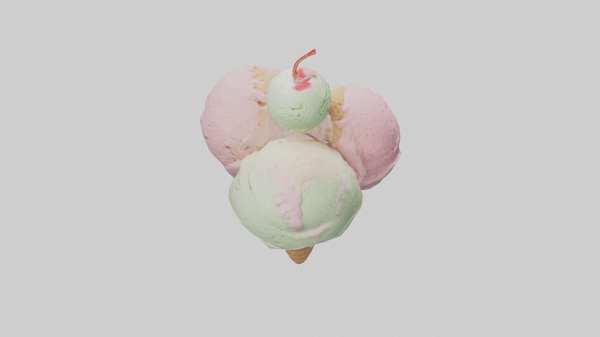 Ice Cream Cone model Low-poly 3D model_15