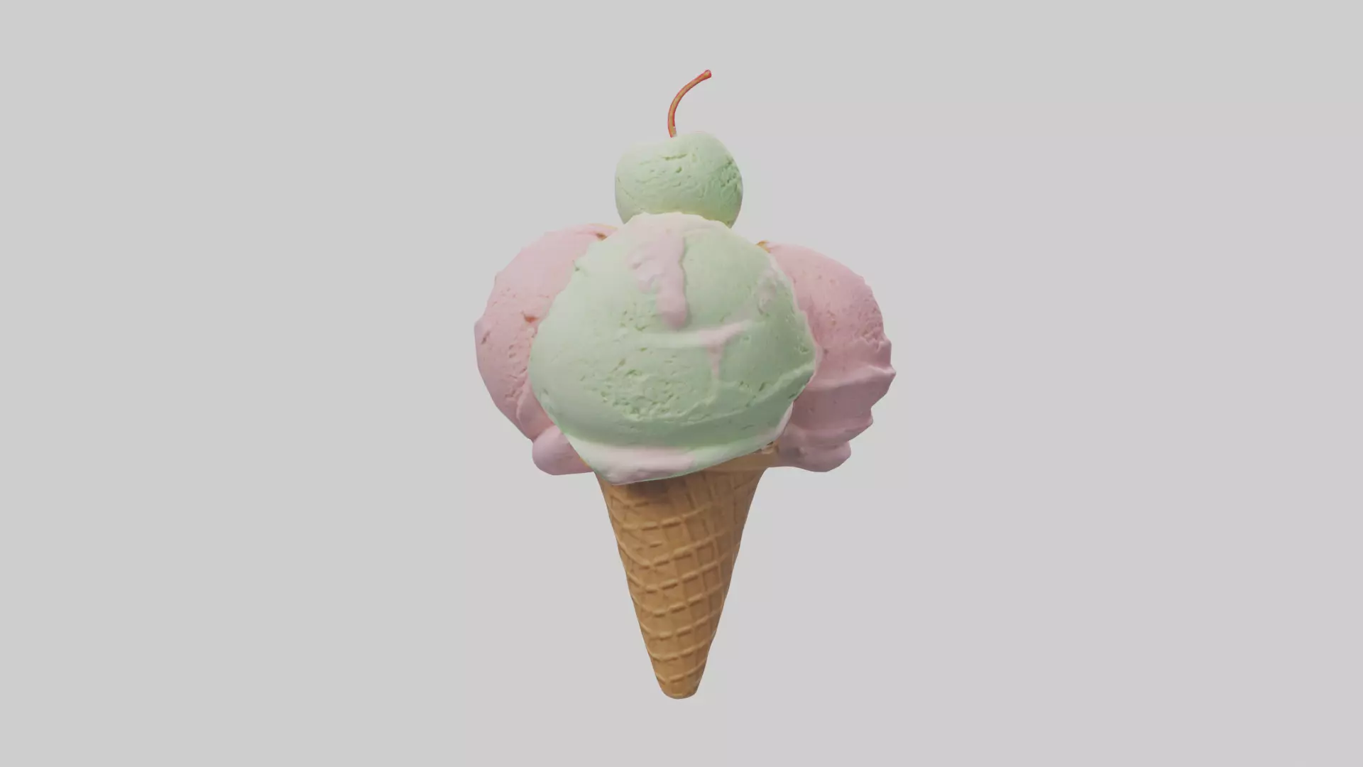 Ice Cream Cone model Low-poly 3D model_0