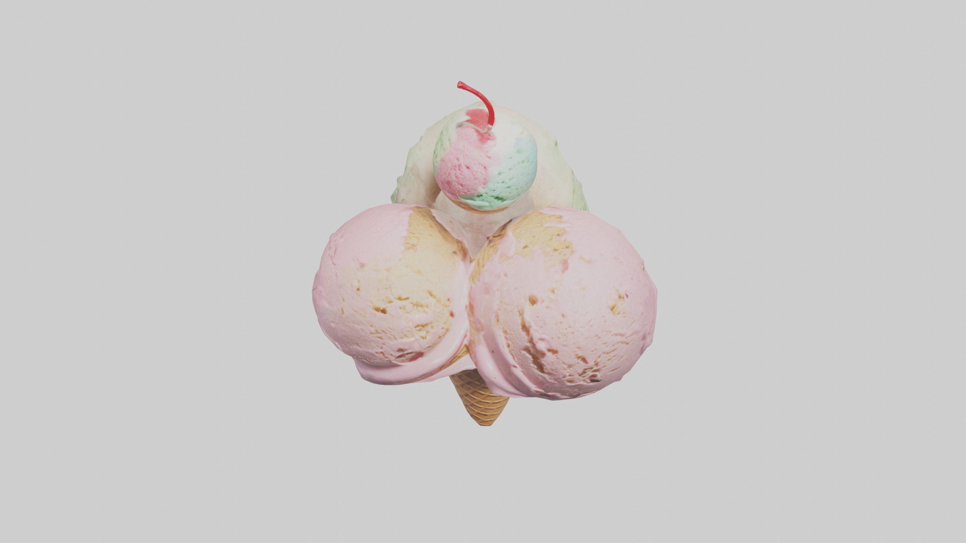 Ice Cream Cone model Low-poly 3D model_16