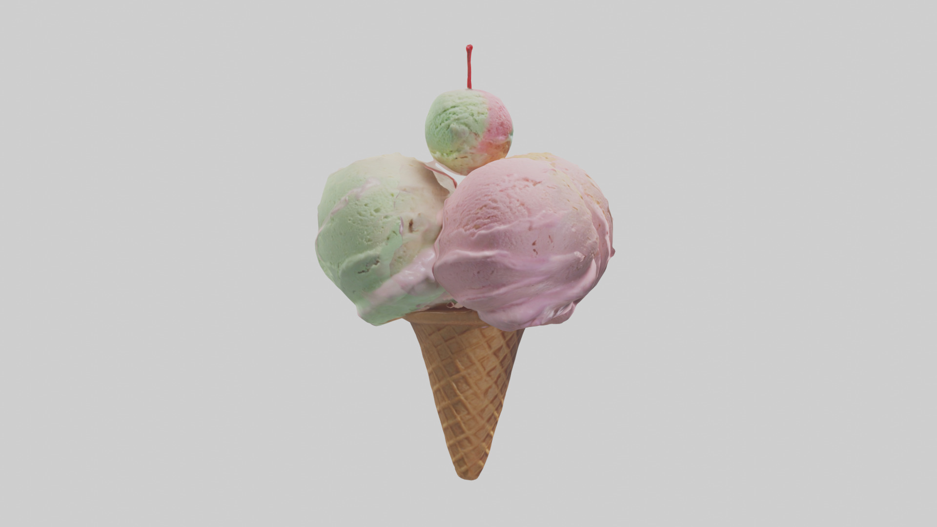 Ice Cream Cone model Low-poly 3D model_13