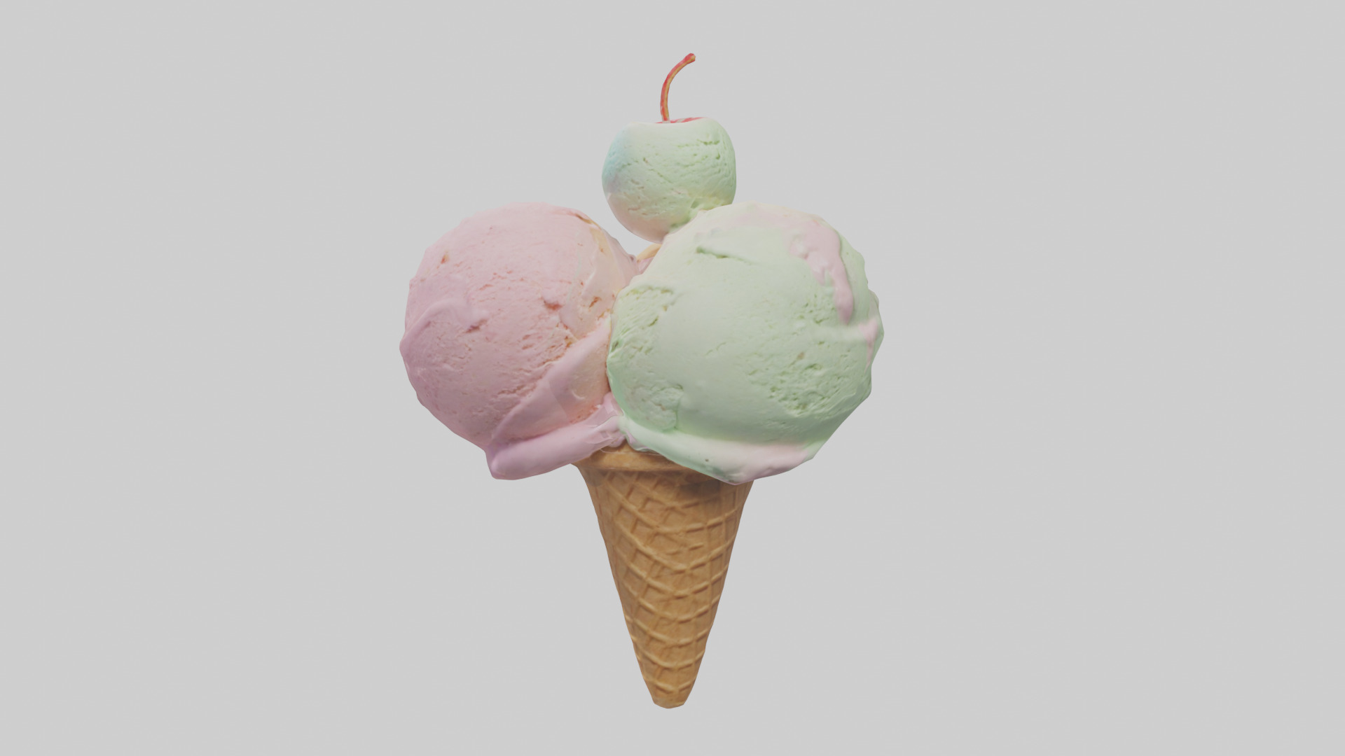 Ice Cream Cone model Low-poly 3D model_1