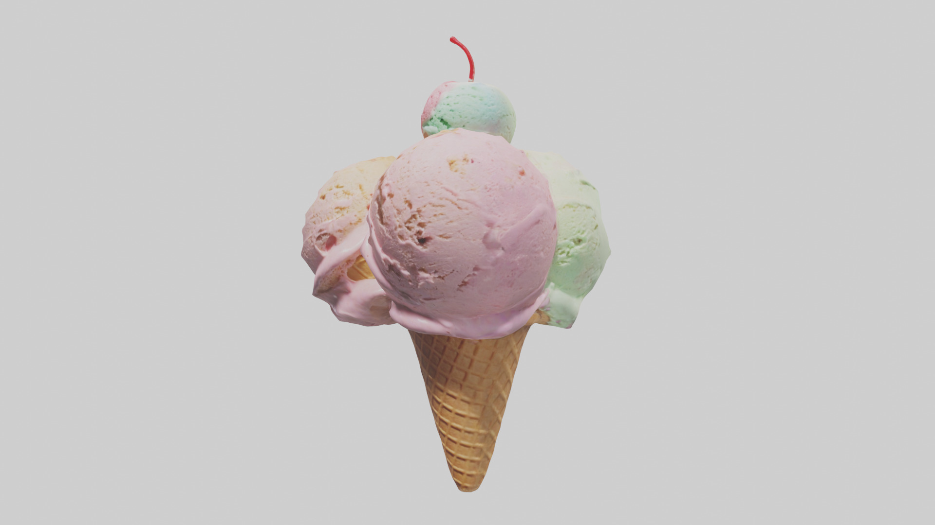 Ice Cream Cone model Low-poly 3D model_10