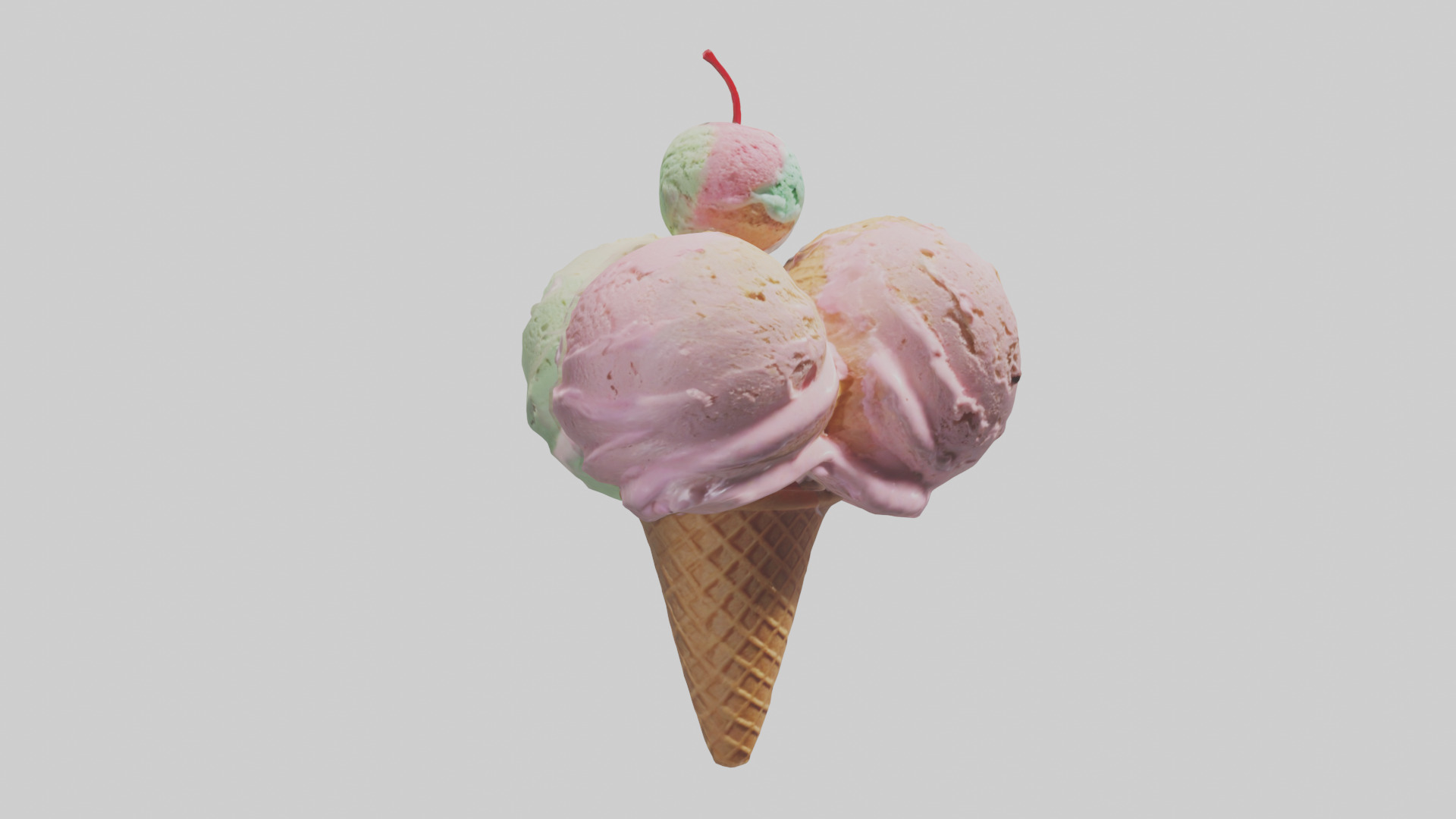 Ice Cream Cone model Low-poly 3D model_11