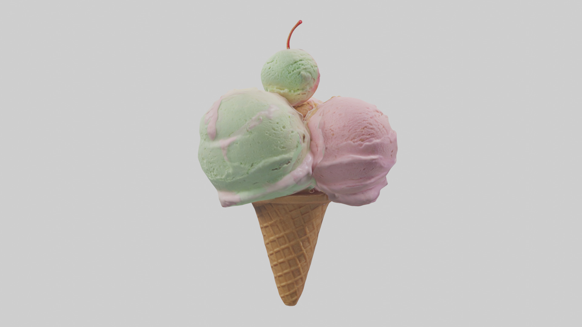 Ice Cream Cone model Low-poly 3D model_2