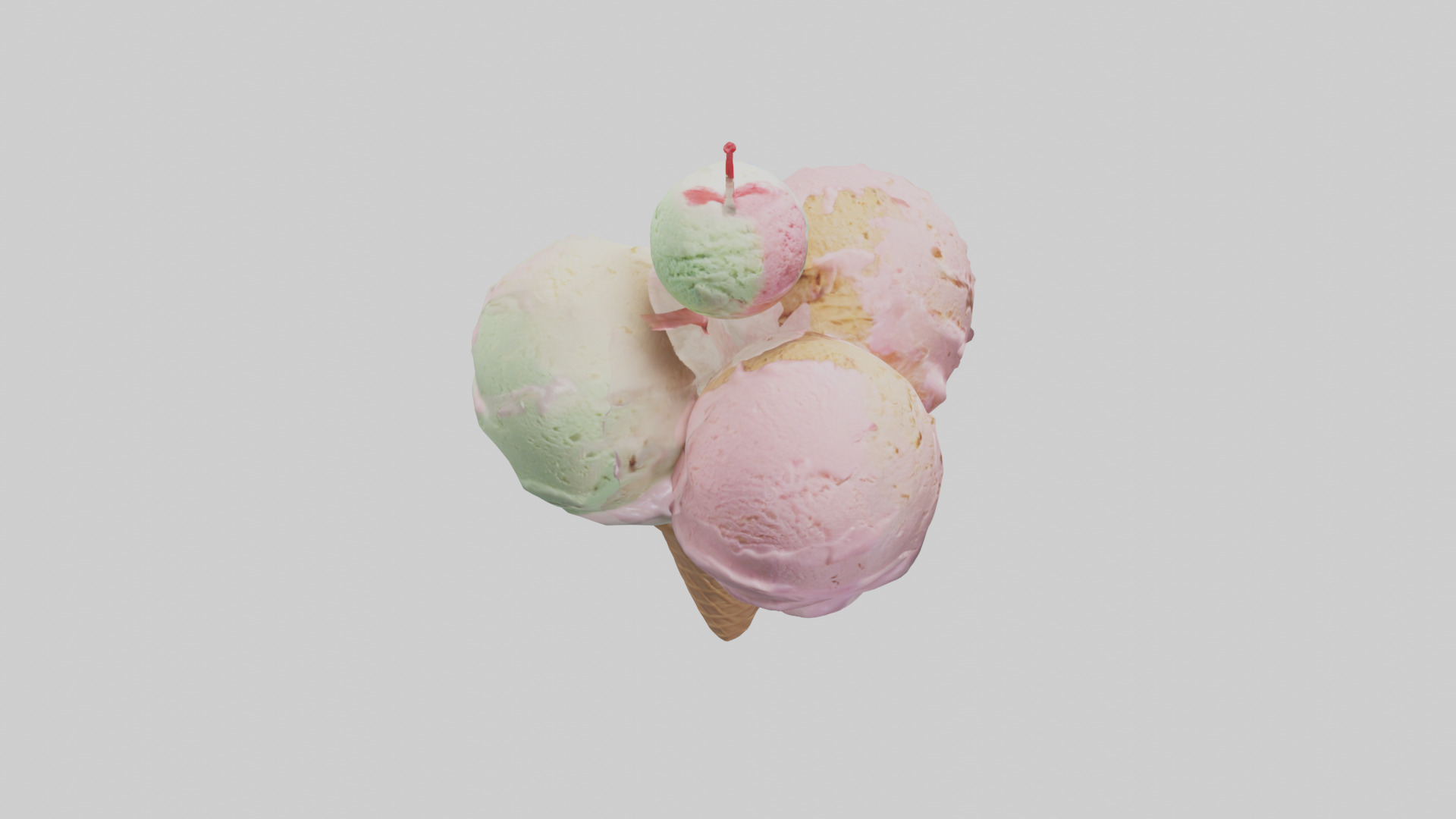 Ice Cream Cone model Low-poly 3D model_18