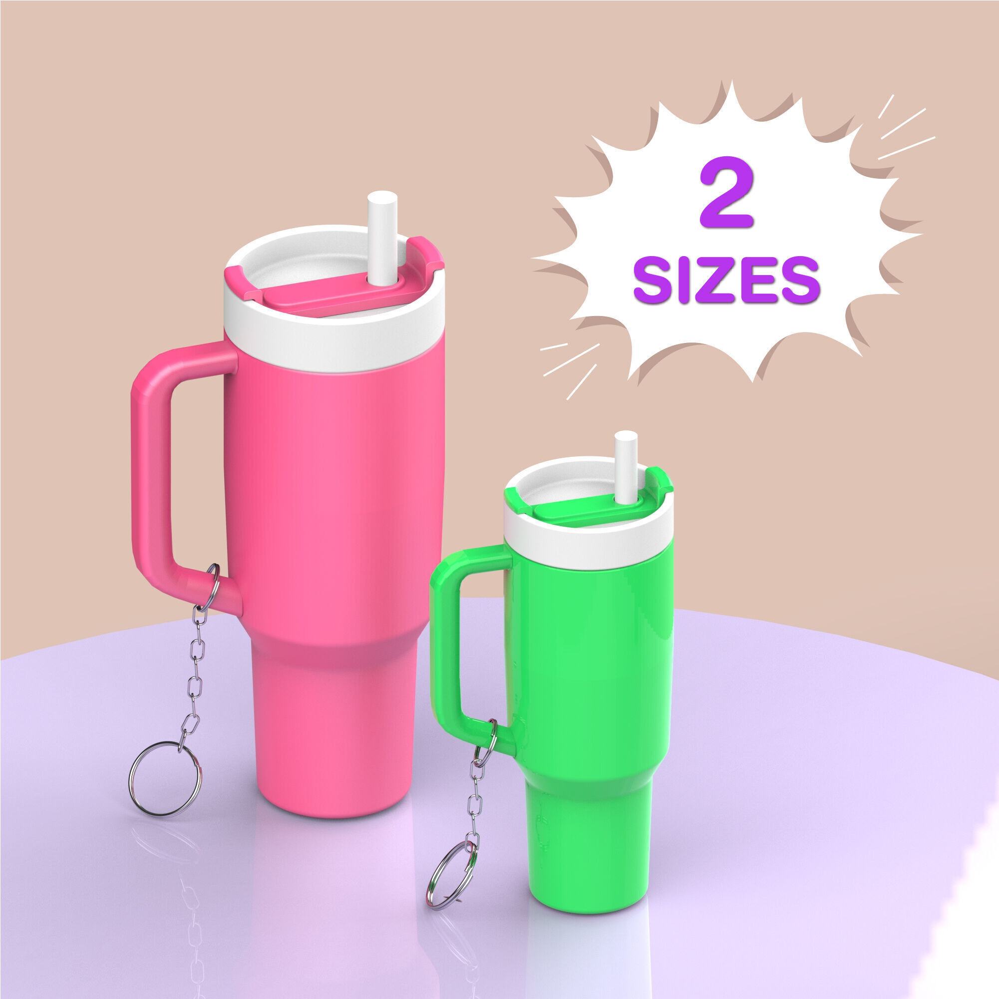 Stanley Tumbler Keychain - Pill Box 3D print model_6