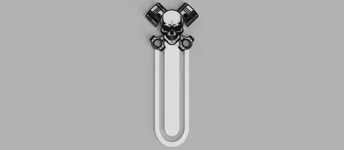 Skull and Crossbones Connecting Rod and Piston Auto Bookmark