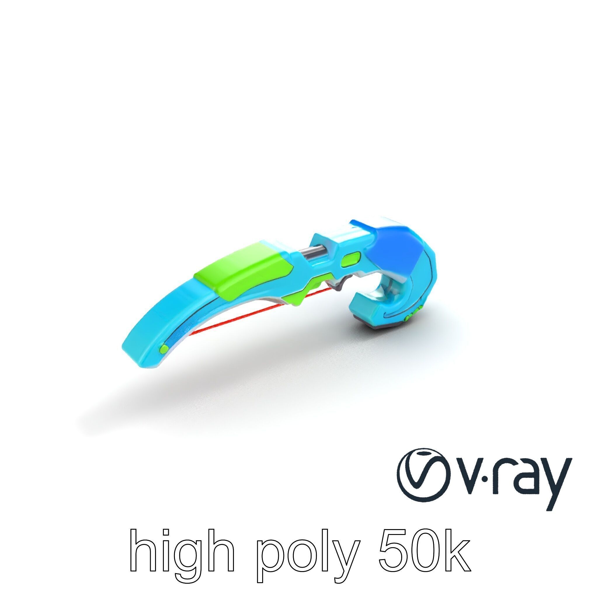 Stylized Energo-Bow Azure Neon Design Cartoon model pack Low-poly 3D model_28