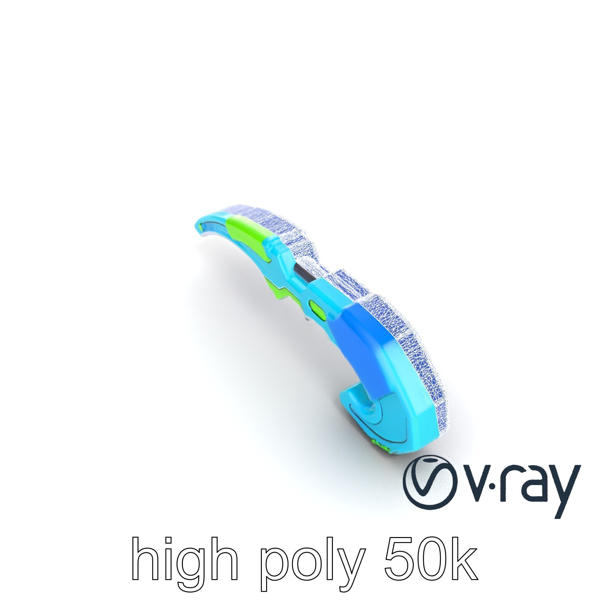 Stylized Energo-Bow Azure Neon Design Cartoon model pack Low-poly 3D model_27