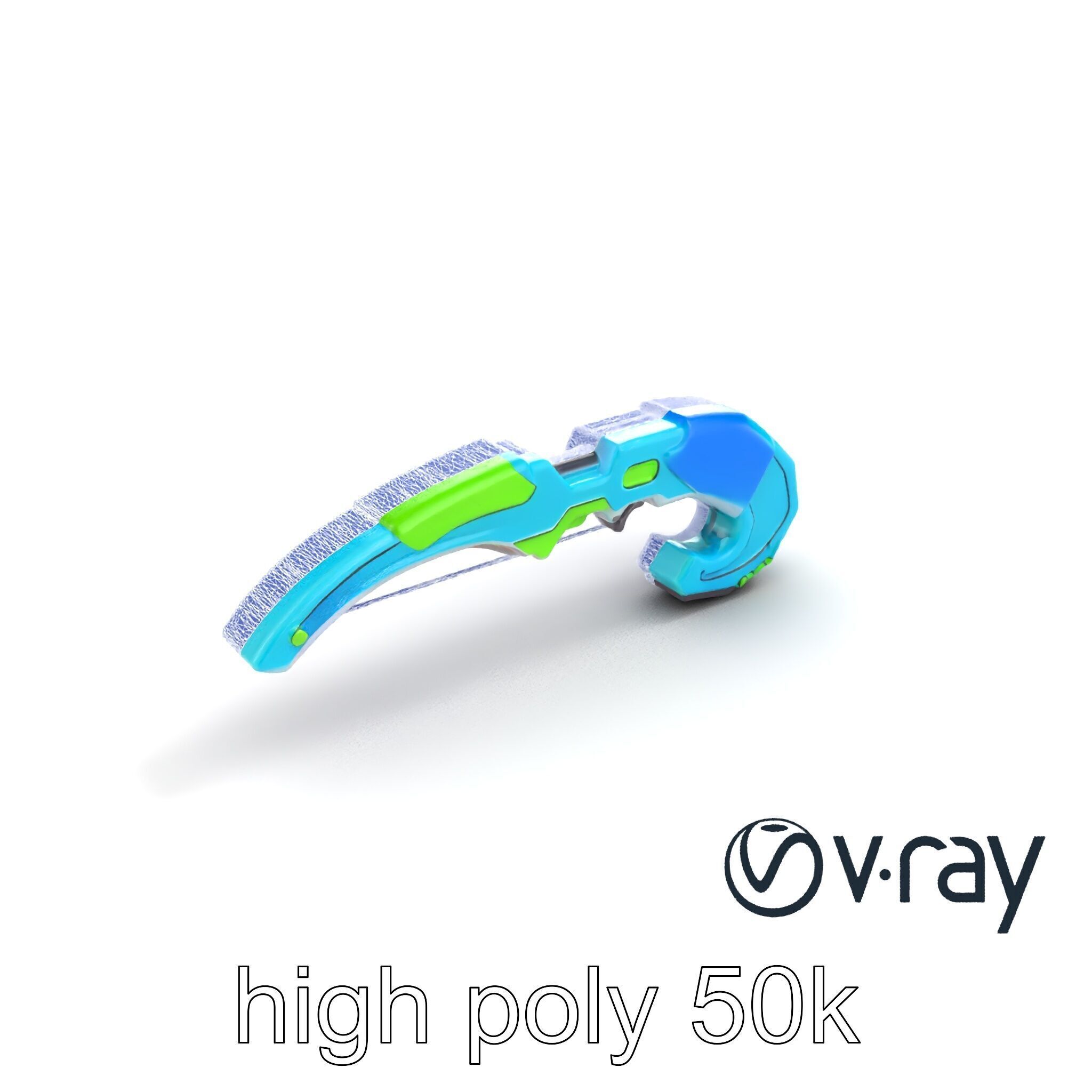 Stylized Energo-Bow Azure Neon Design Cartoon model pack Low-poly 3D model_29