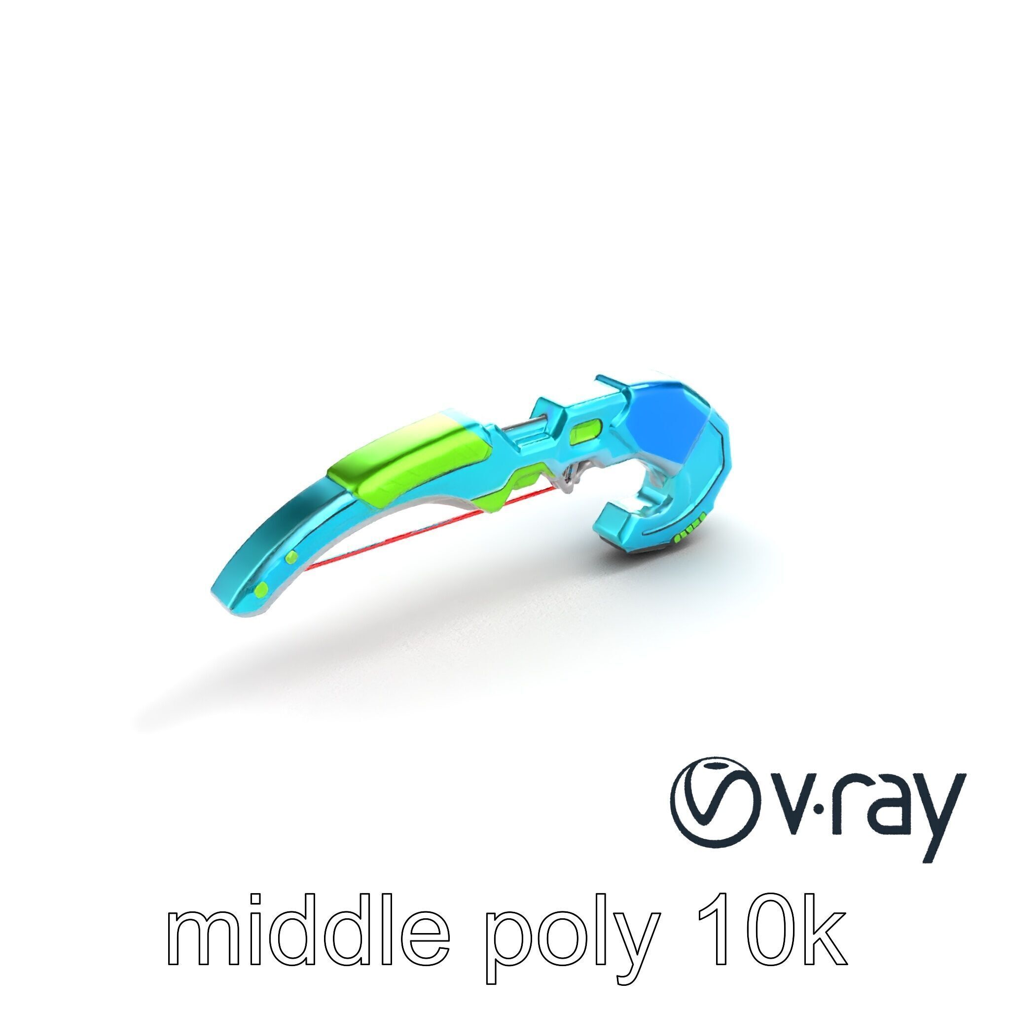 Stylized Energo-Bow Azure Neon Design Cartoon model pack Low-poly 3D model_8