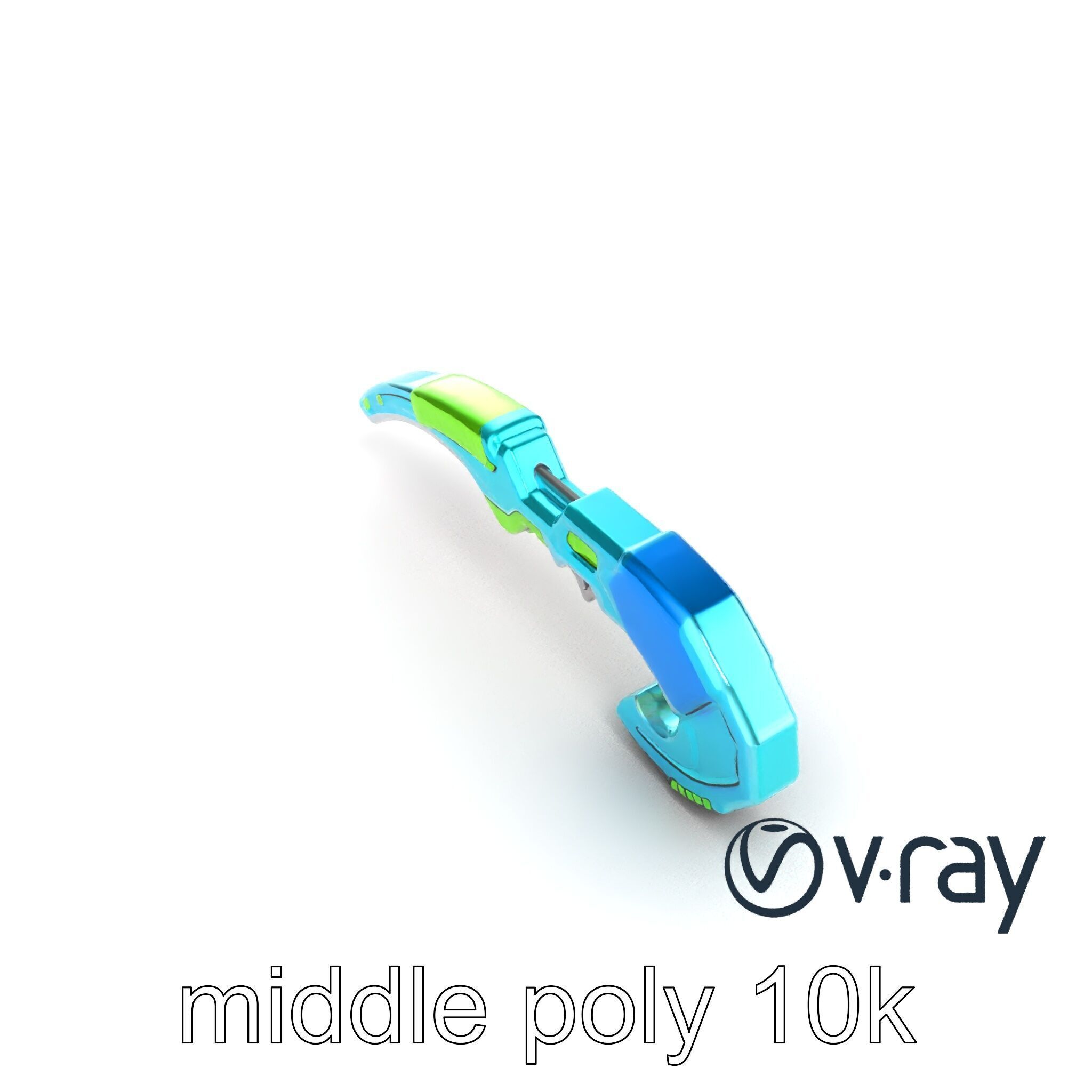 Stylized Energo-Bow Azure Neon Design Cartoon model pack Low-poly 3D model_30