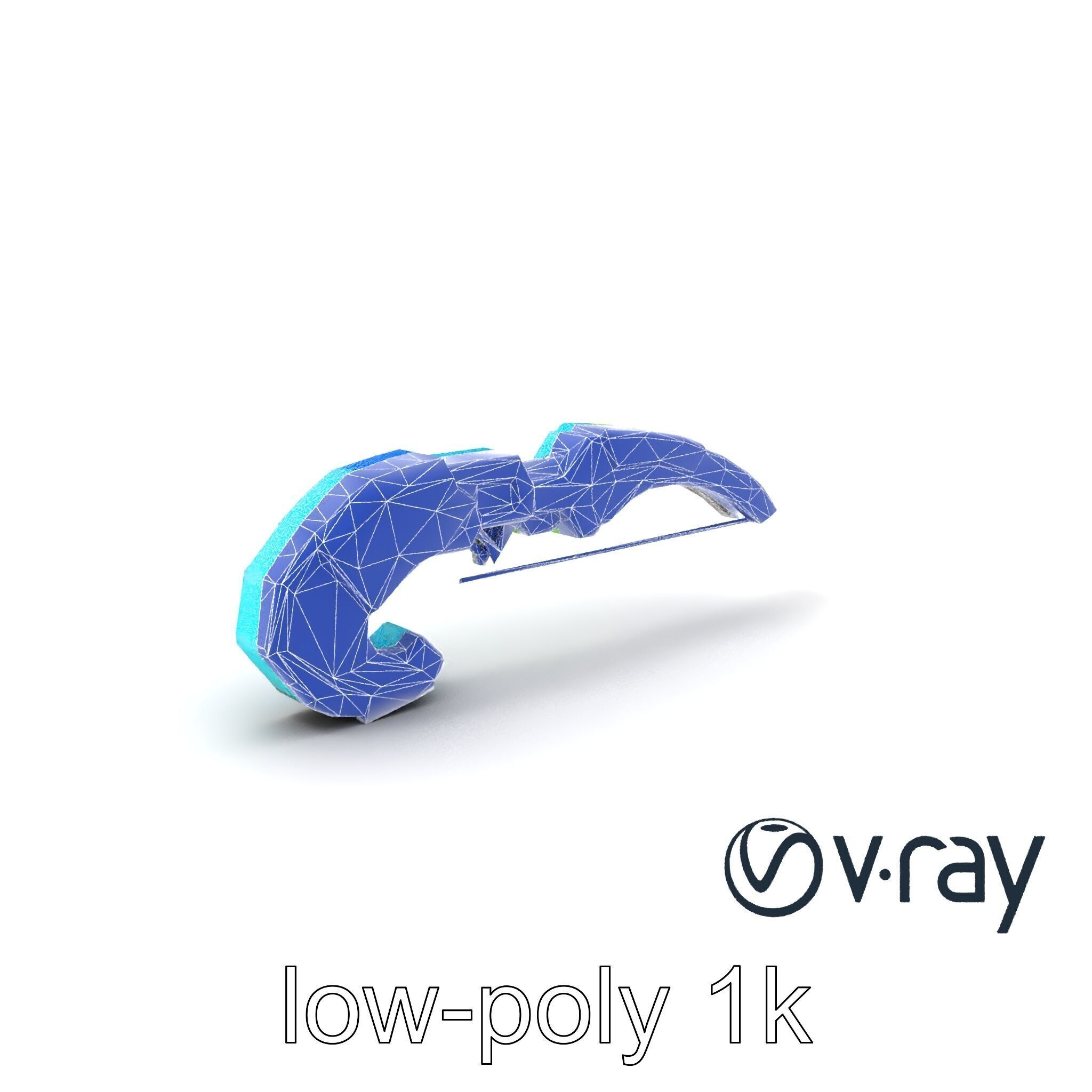 Stylized Energo-Bow Azure Neon Design Cartoon model pack Low-poly 3D model_6