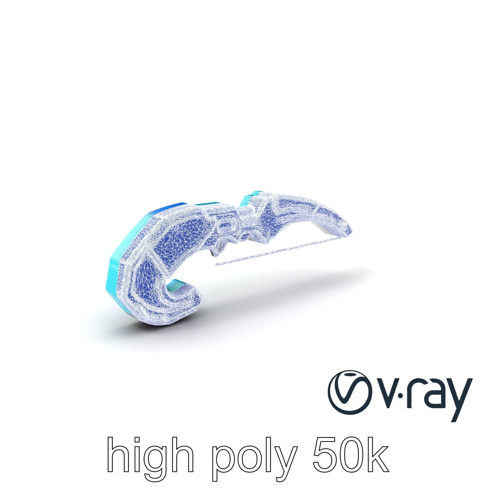 Stylized Energo-Bow Azure Neon Design Cartoon model pack Low-poly 3D model_10