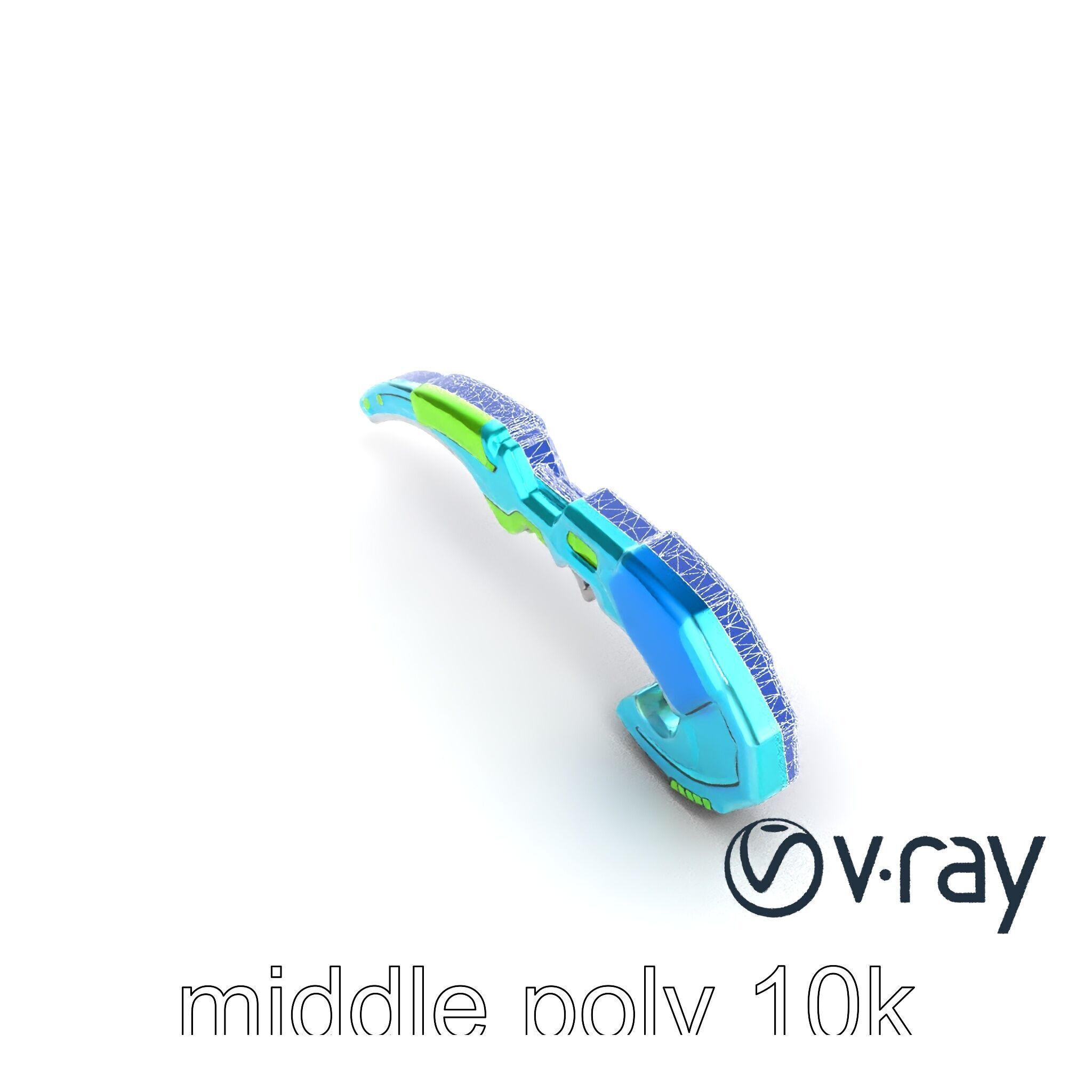 Stylized Energo-Bow Azure Neon Design Cartoon model pack Low-poly 3D model_21