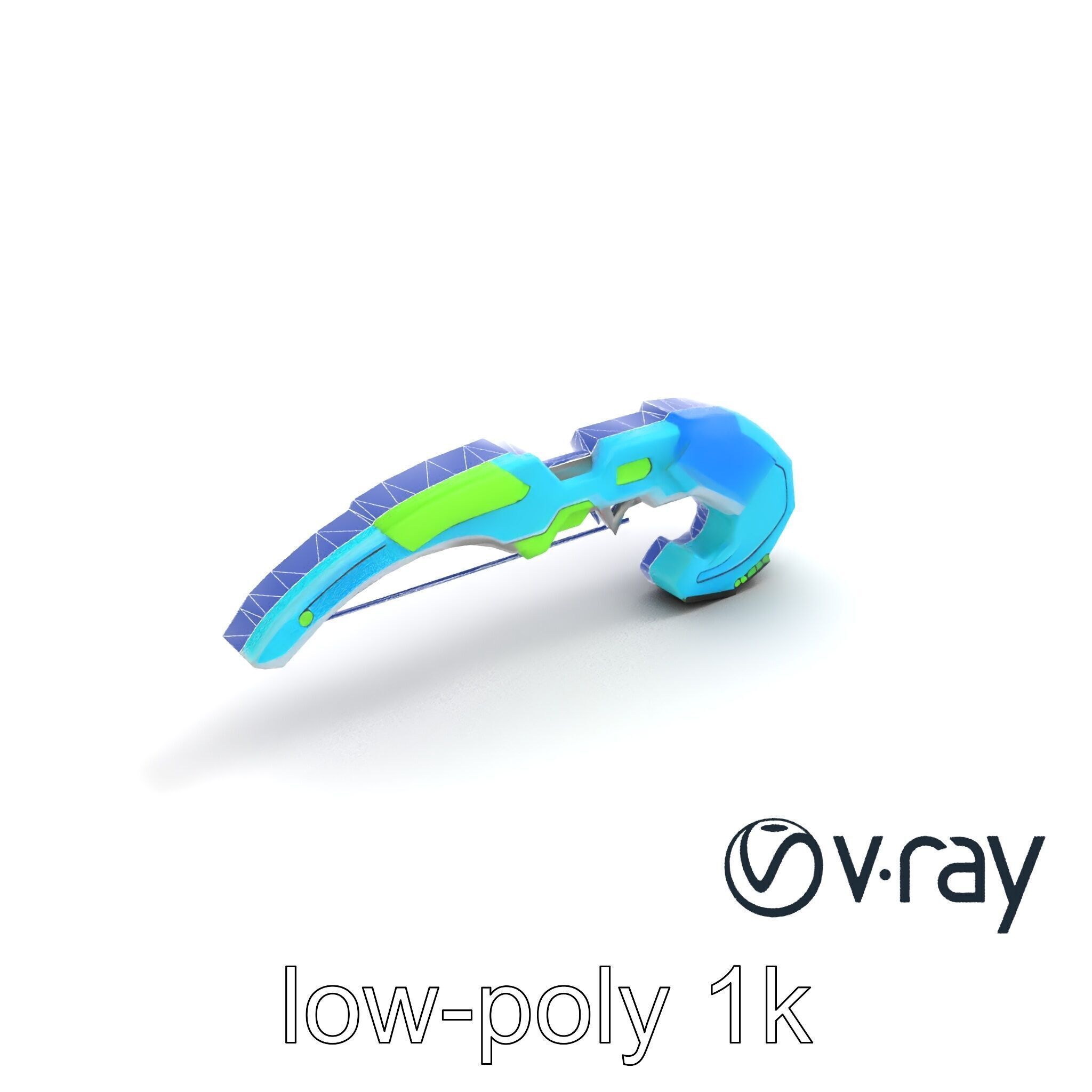 Stylized Energo-Bow Azure Neon Design Cartoon model pack Low-poly 3D model_18