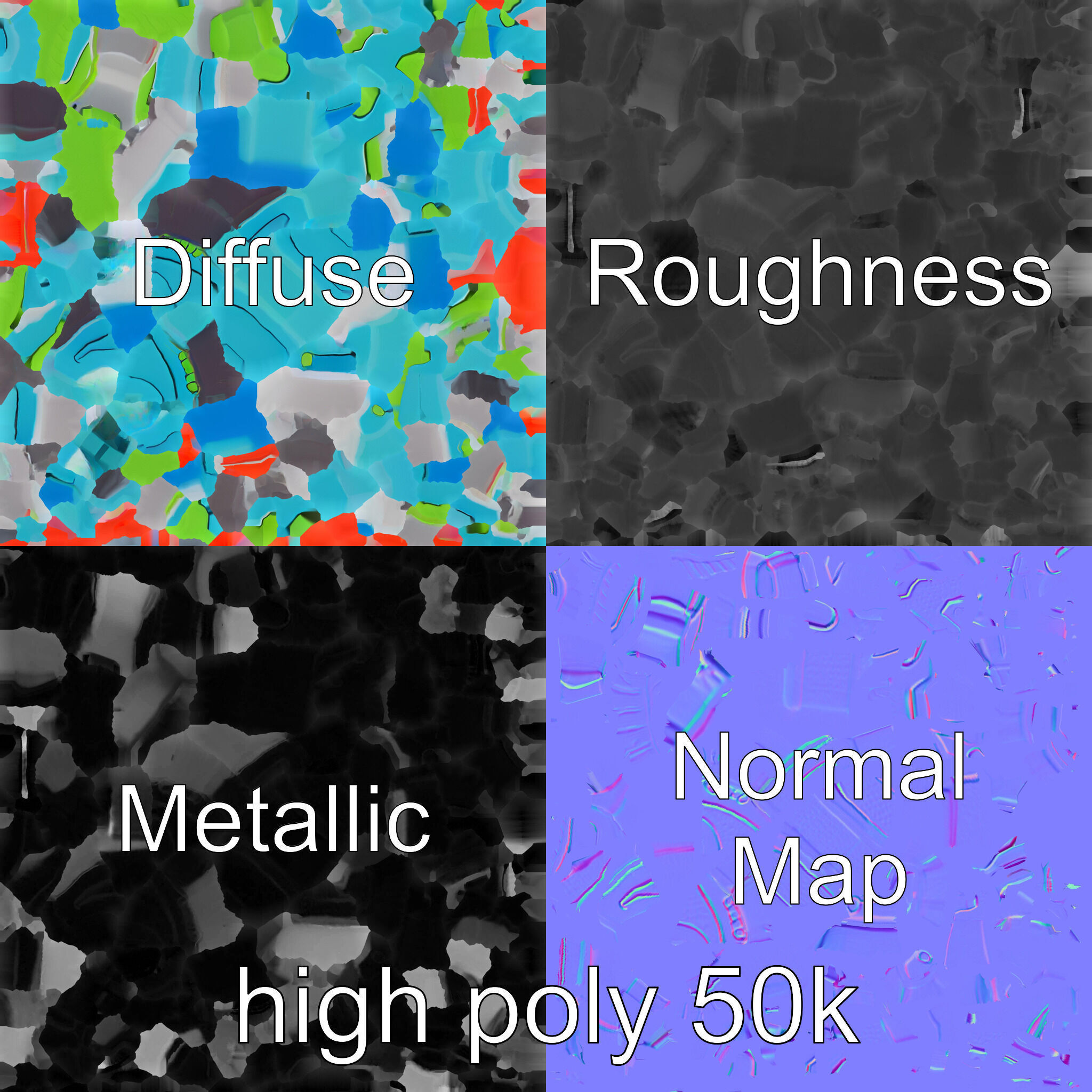 Stylized Energo-Bow Azure Neon Design Cartoon model pack Low-poly 3D model_2