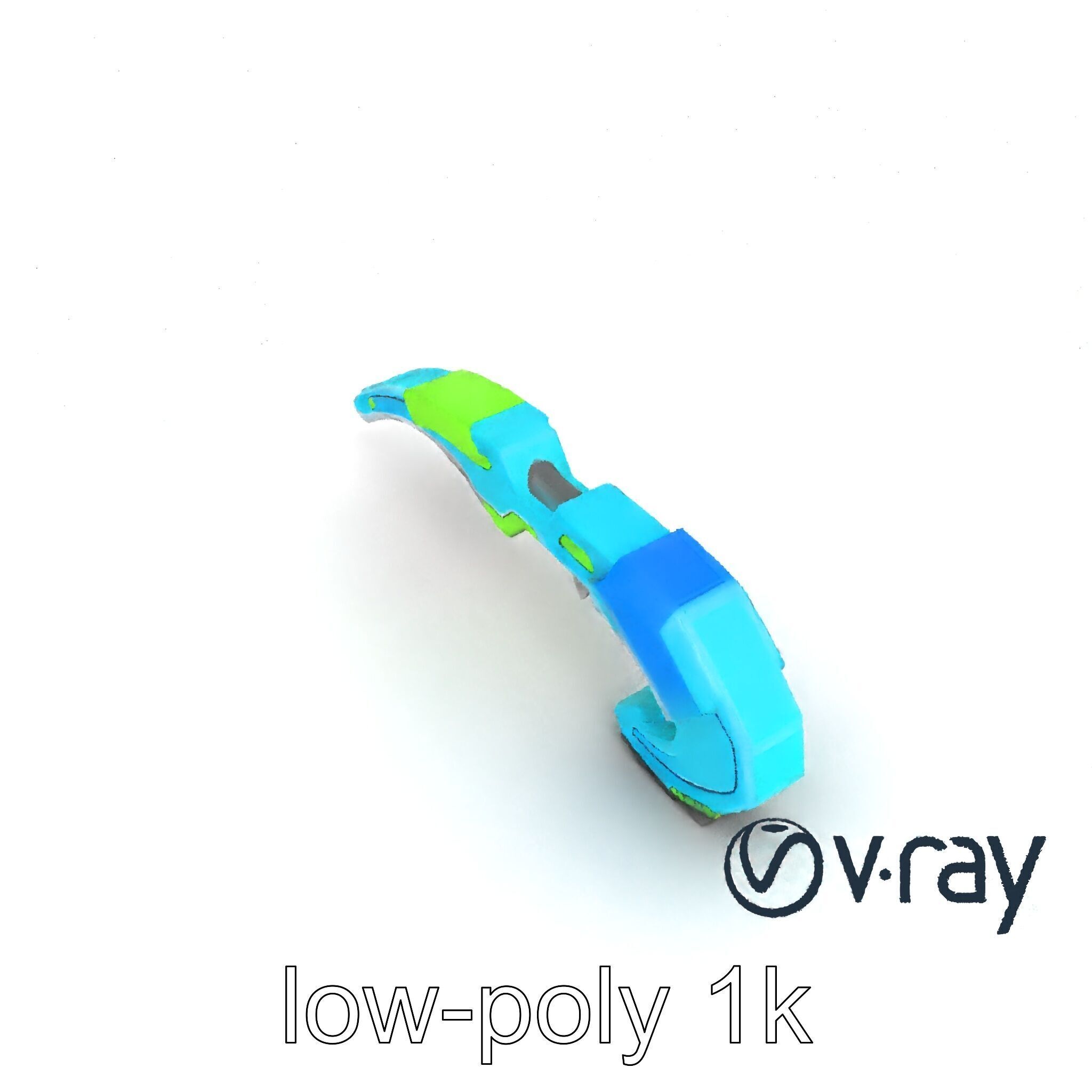 Stylized Energo-Bow Azure Neon Design Cartoon model pack Low-poly 3D model_31