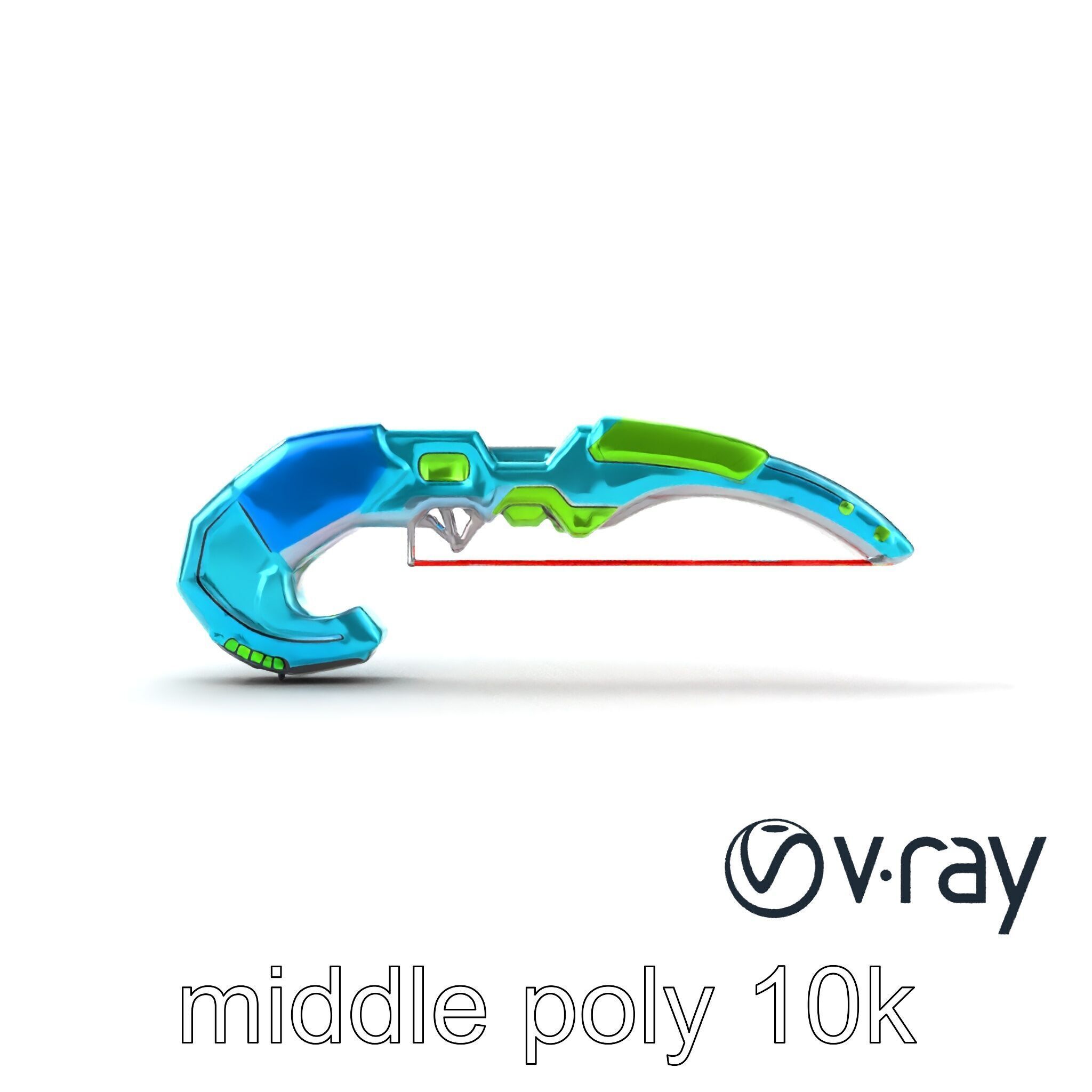 Stylized Energo-Bow Azure Neon Design Cartoon model pack Low-poly 3D model_32