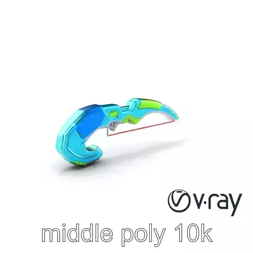 Stylized Energo-Bow Azure Neon Design Cartoon model pack