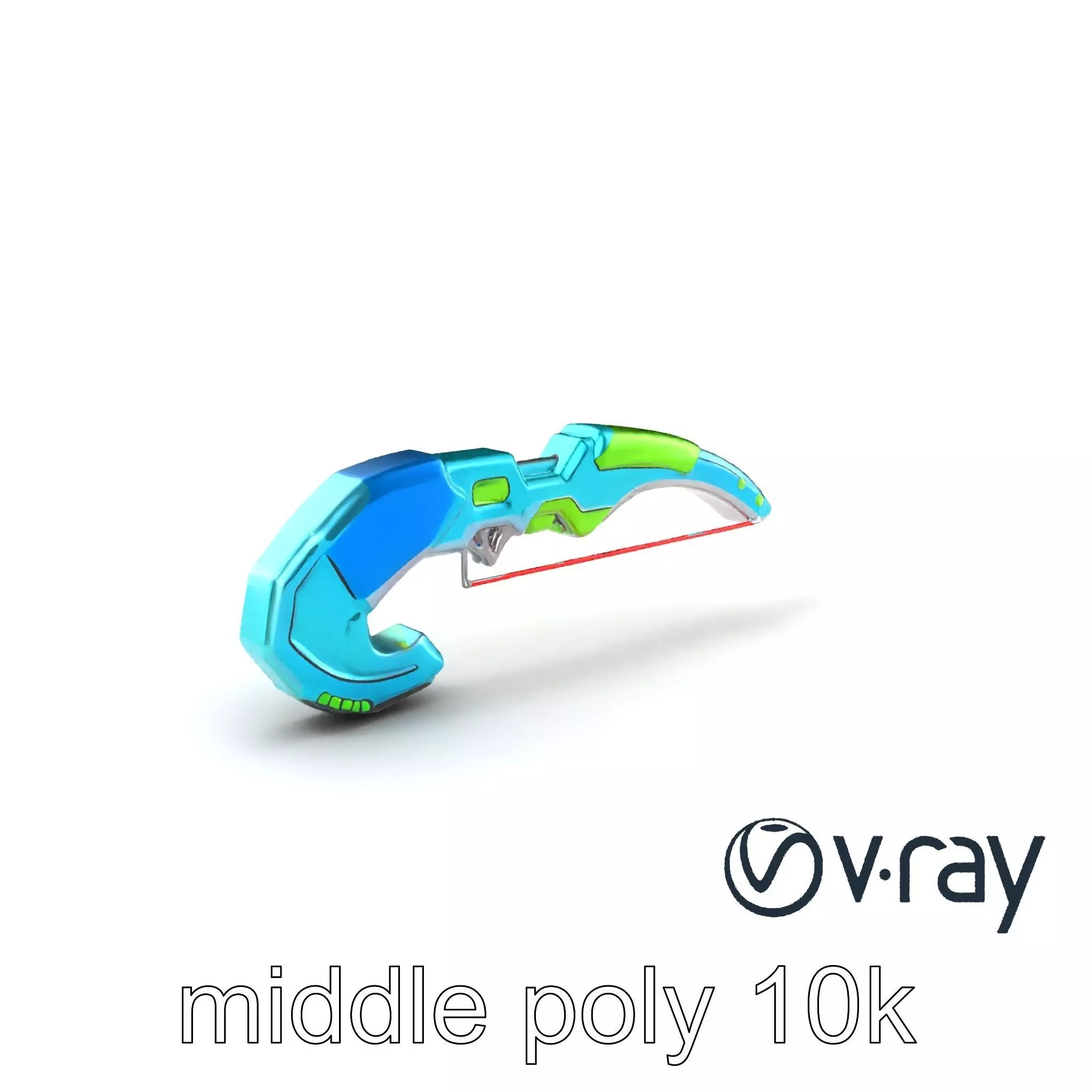 Stylized Energo-Bow Azure Neon Design Cartoon model pack Low-poly 3D model_0