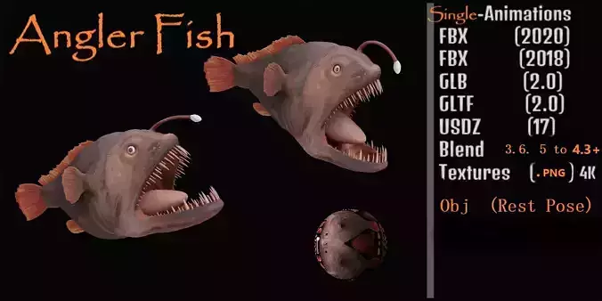 Angler Fish Low-poly 3D model