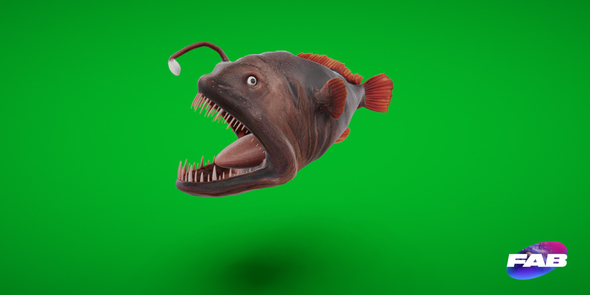 Angler Fish Low-poly 3D model_2