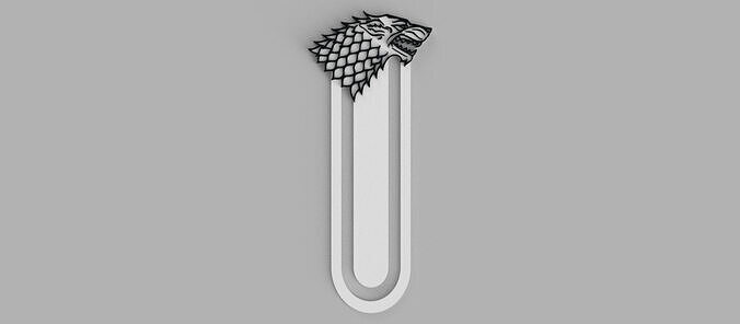 Stark House - Game of Thrones Logo Wolf Bookmark Free 3D print model