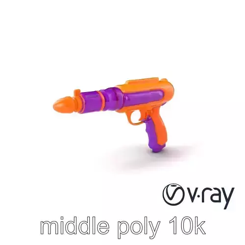 Cartoon Dart Gun Orange-Purple Lively Design model pack