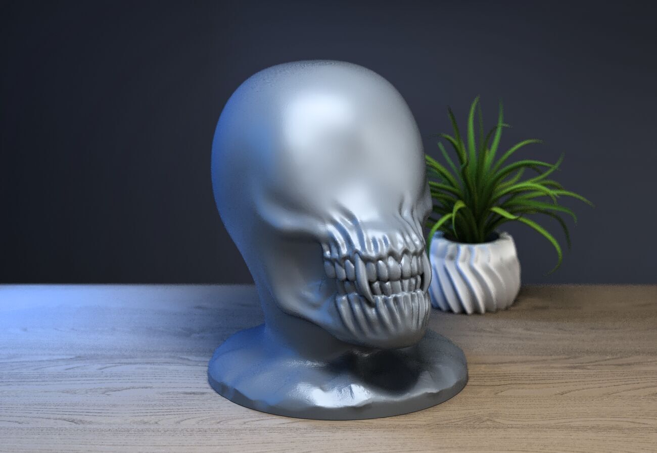 Alien beast concept headphone Stand 3D print model_3