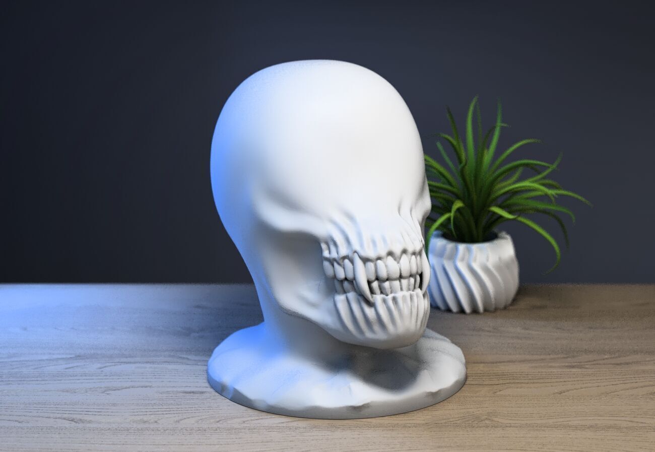 Alien beast concept headphone Stand 3D print model_1