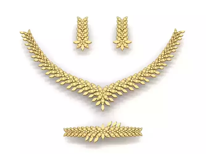 Leaf necklace set Without Gem
