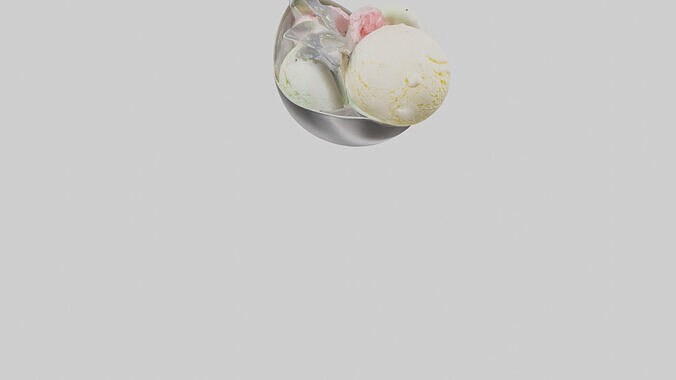 Ice cream scoop model Low-poly 3D model 7