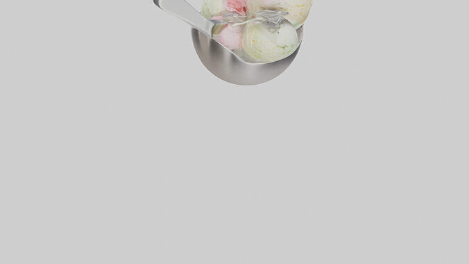 Ice cream scoop model Low-poly 3D model 5