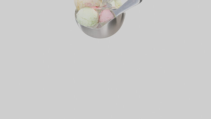 Ice cream scoop model Low-poly 3D model 4