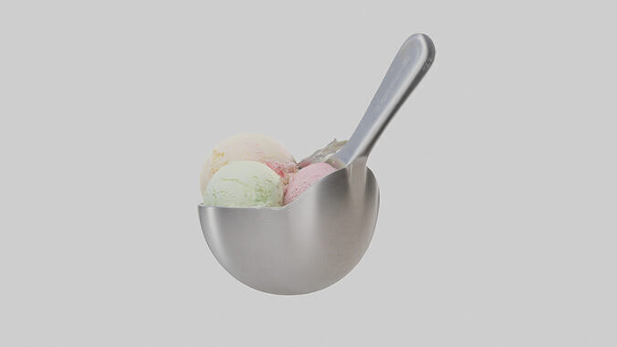 Ice cream scoop model Low-poly 3D model 2