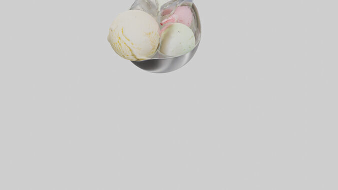 Ice cream scoop model Low-poly 3D model 6