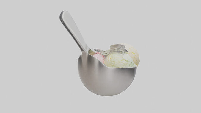 Ice cream scoop model Low-poly 3D model 3
