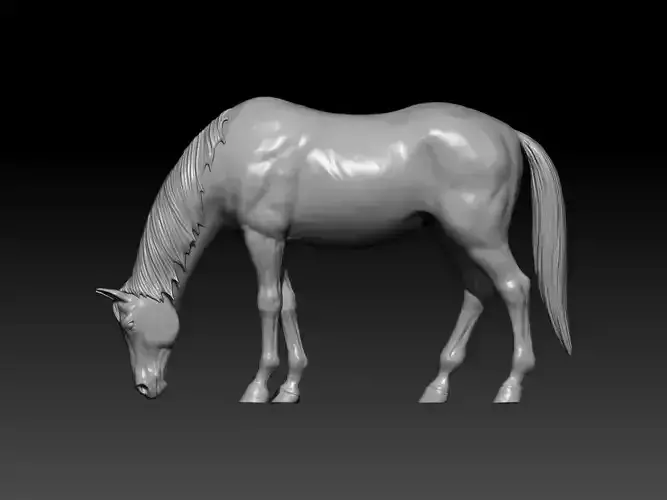 Grazing Horse 3D Print Model