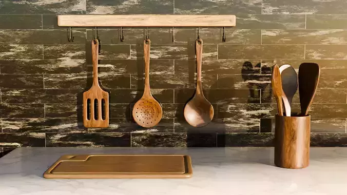 Kitchen wooden utensils