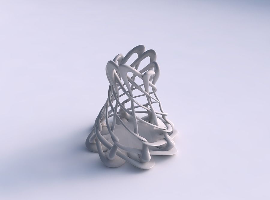 Vase cylindrical with interlacing lattice twisted and streche... 3D print model_0