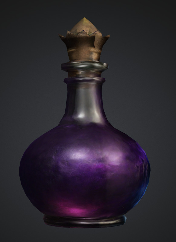 Magic potion bottle Low-poly 3D model_1